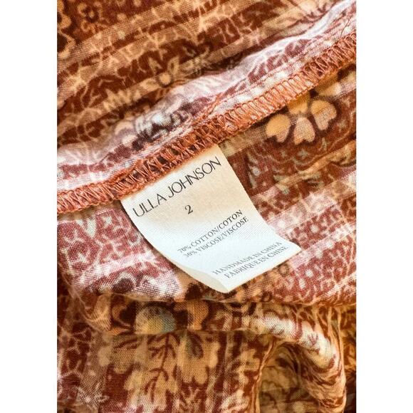 ULLA JOHNSON Cordelia Floral Print Feminine Maxi Dress Tie Straps Size 2 - Picture 8 of 8